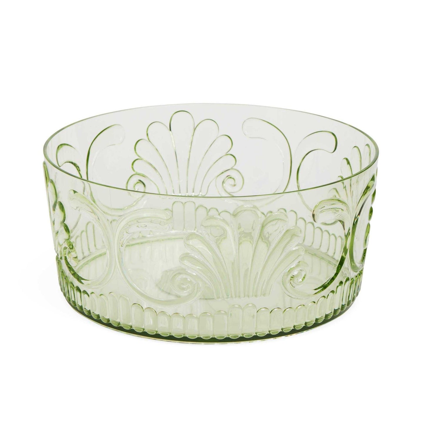 Green Embossed Floral Serving Bowl - Curated Home Decor