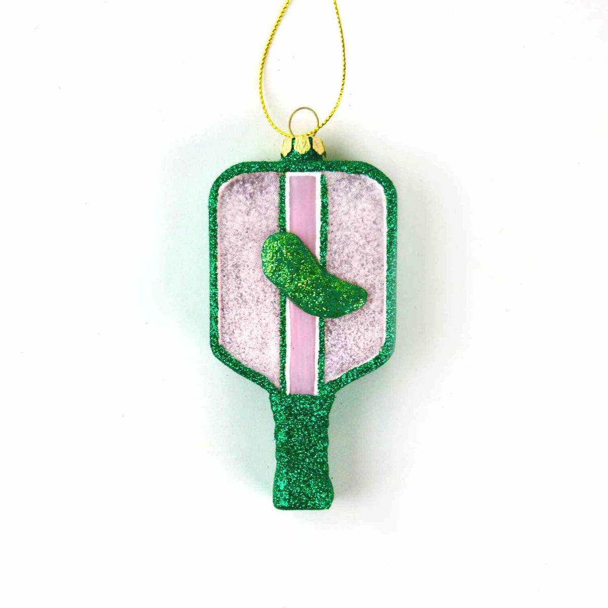 
                  
                    Pickleball boxed glass ornament hand-painted paddle design with hanging string
                  
                