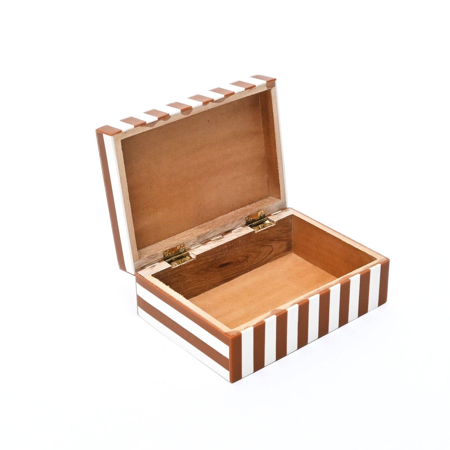 
                  
                    Brown Striped Resin Storage Box | MDF Decorative Organizer - Curated Home Decor
                  
                