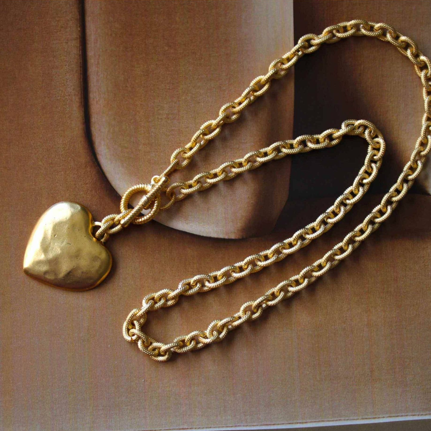 
                  
                    Gold Heart Toggle Necklace: Gold - Curated Home Decor
                  
                