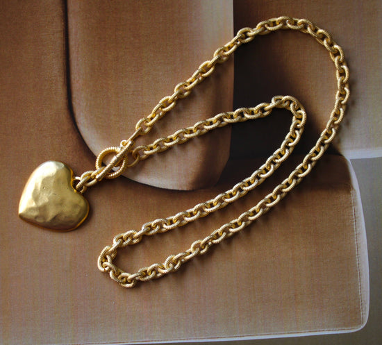 Vivian Grace Jewelry - Gold Heart Toggle Necklace: Gold - Curated Home Decor