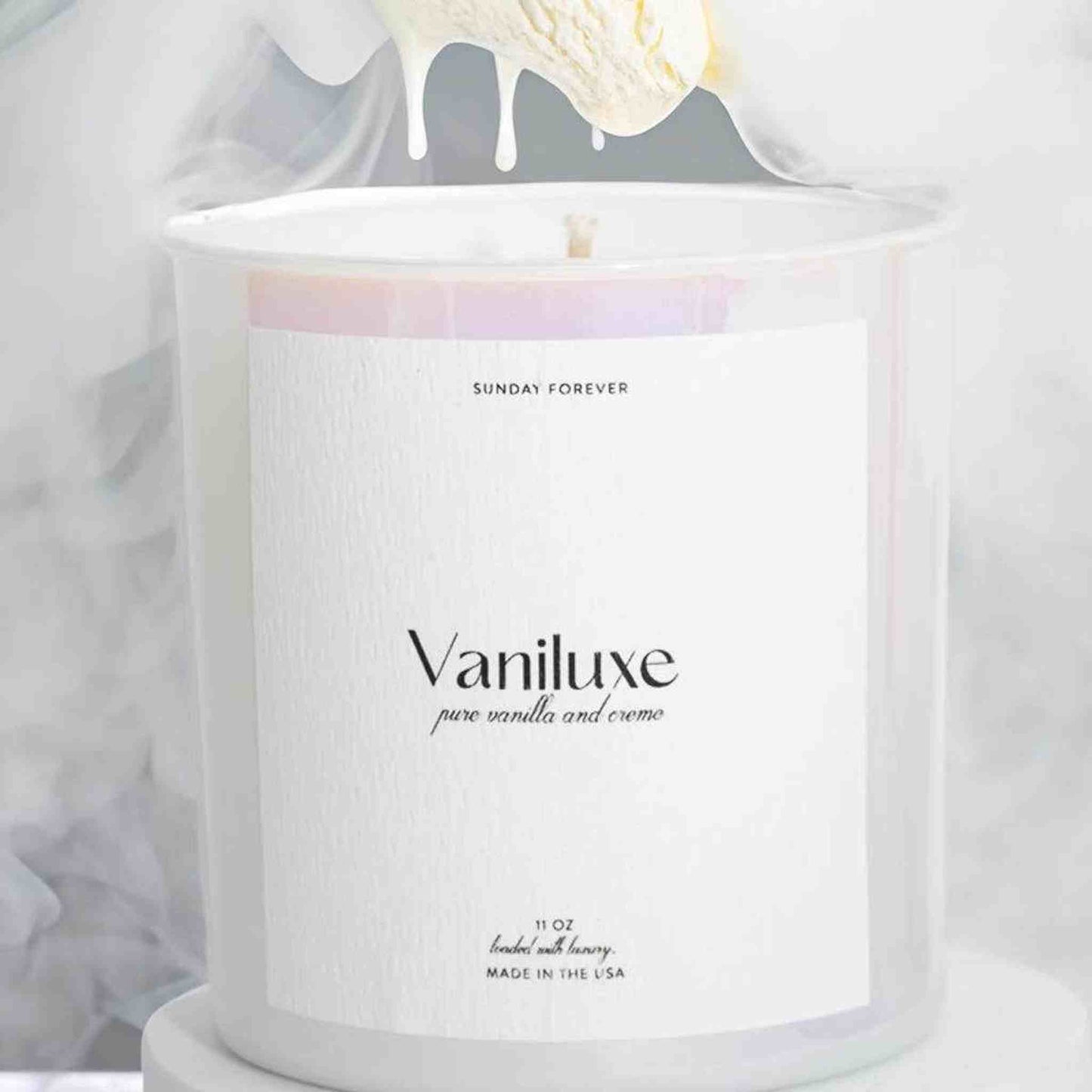 
                  
                    NEW! Vaniluxe Luxury Candle with Pure Vanilla and Creme - Curated Home Decor
                  
                