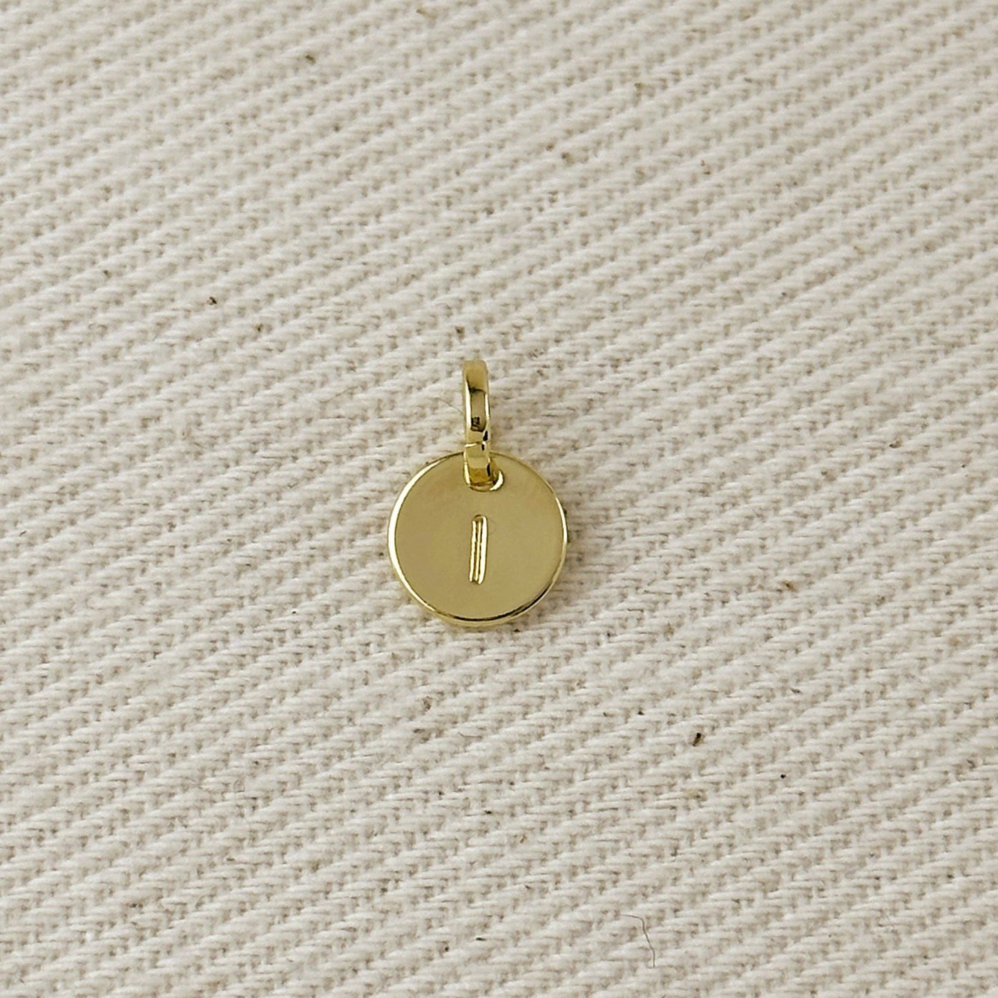 18k Gold Initial Charm — Letter I - Curated Home Decor