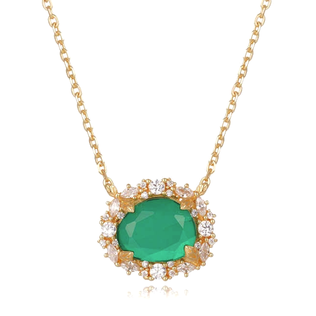 Vivian Grace Jewelry - The Poppy Necklace: Created Emerald - Curated Home Decor