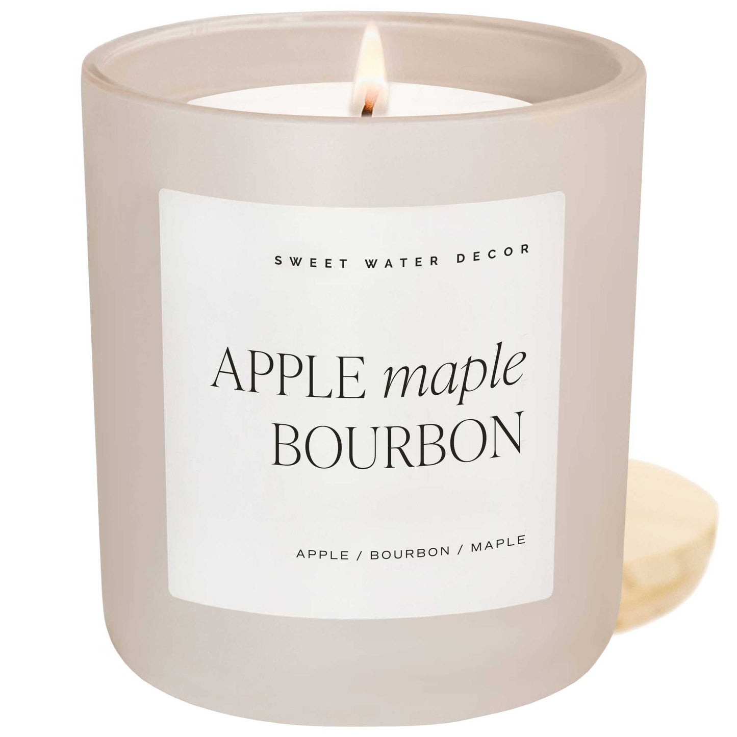 
                  
                    Apple Maple Bourbon 15 oz soy candle with apple, maple, and bourbon scent for fall decor
                  
                