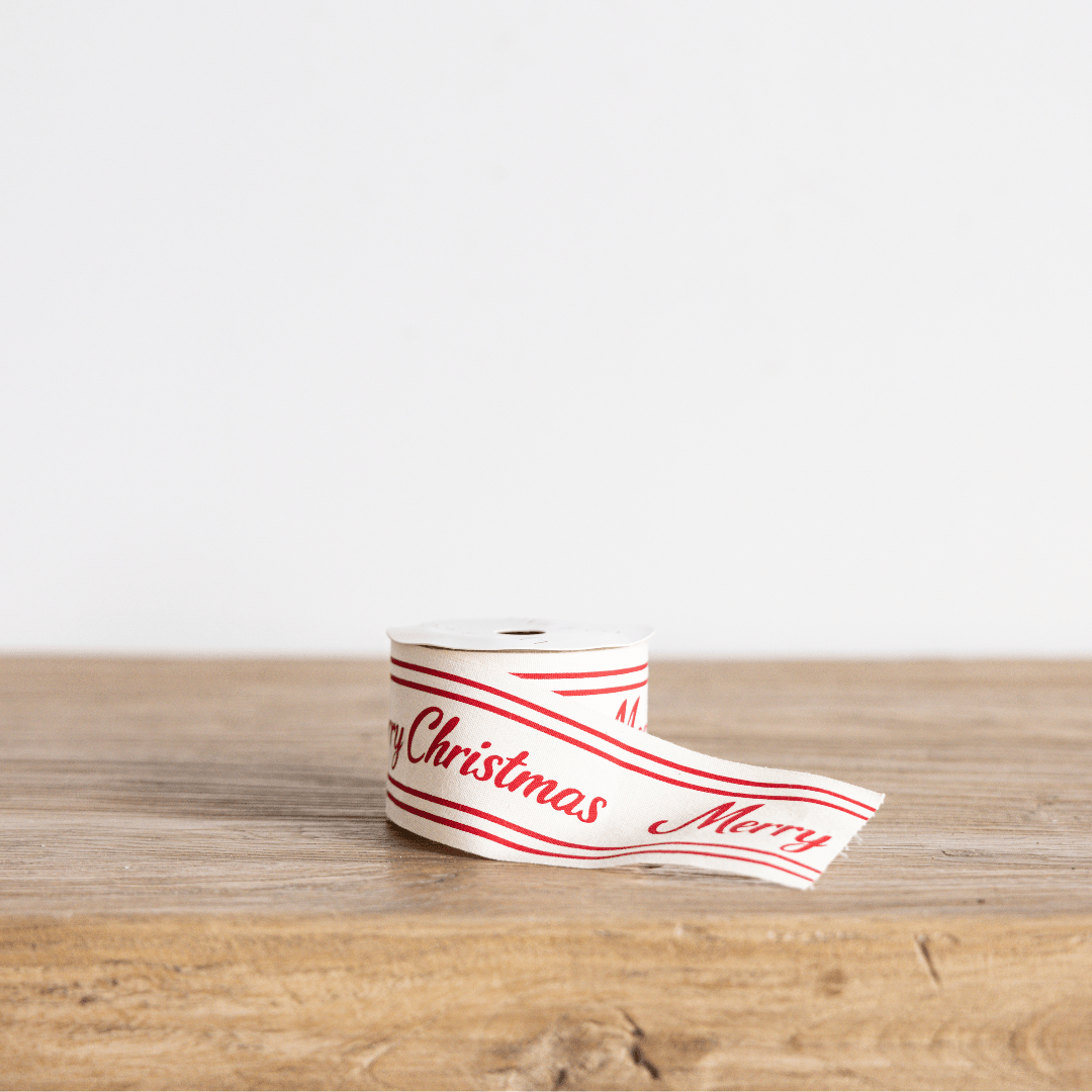 
                  
                    Red Cursive Merry Christmas Ribbon, 2" (Pre-Order: Ships Late September) - Curated Home Decor
                  
                