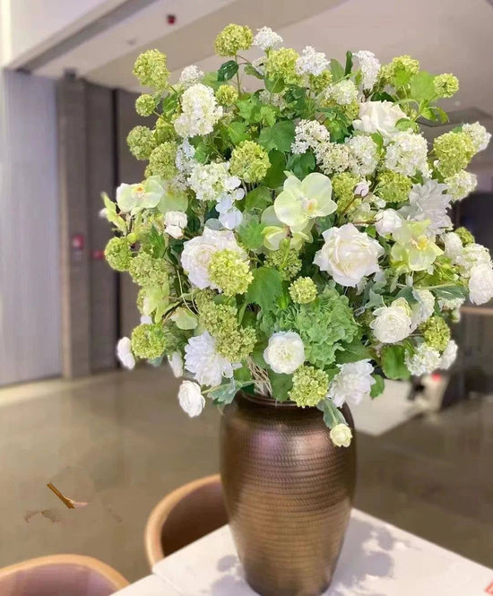 40"Long-5 Blooms-Premium Faux Snowball hydrangea spray