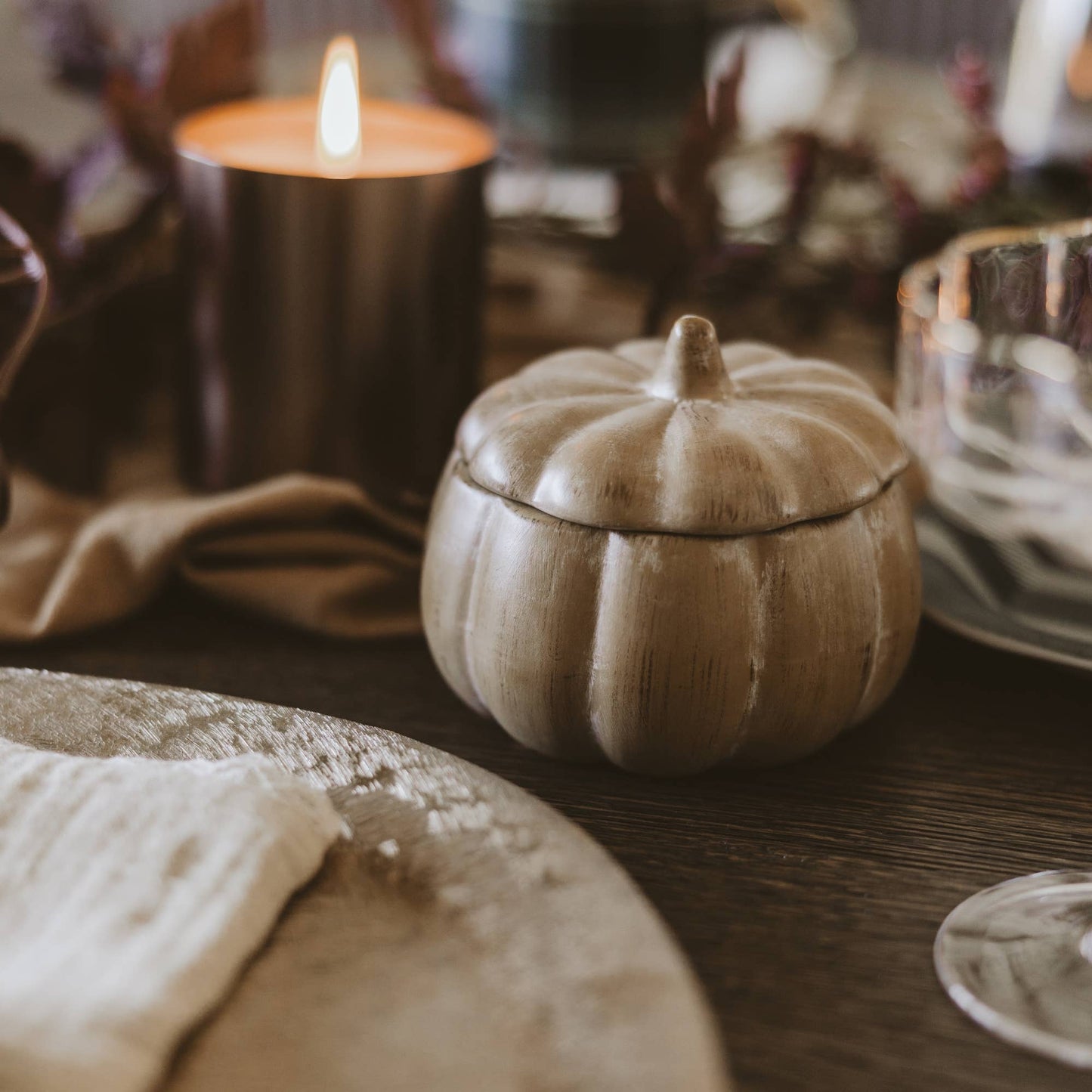 
                  
                    Pumpkin Spice Soy Candle – 8 oz Ceramic Pumpkin Jar - Curated Home Decor
                  
                