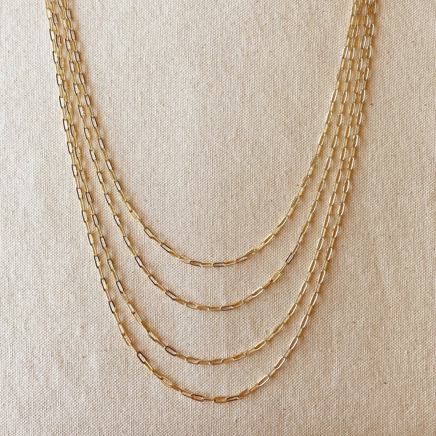 18k Gold Filled Short Link Paperclip Chain: 16in - Curated Home Decor