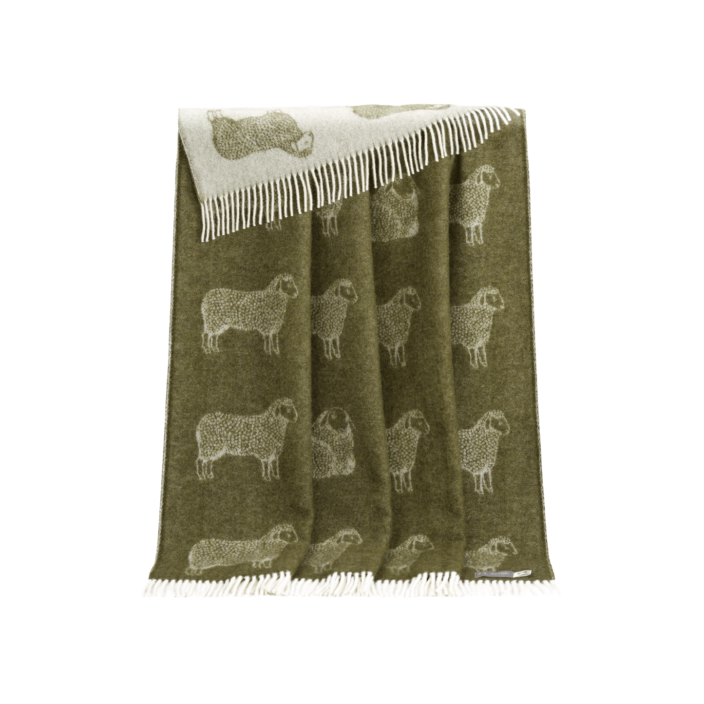 
                  
                    Moss Green Sheep Pure Wool Throw - Curated Home Decor
                  
                