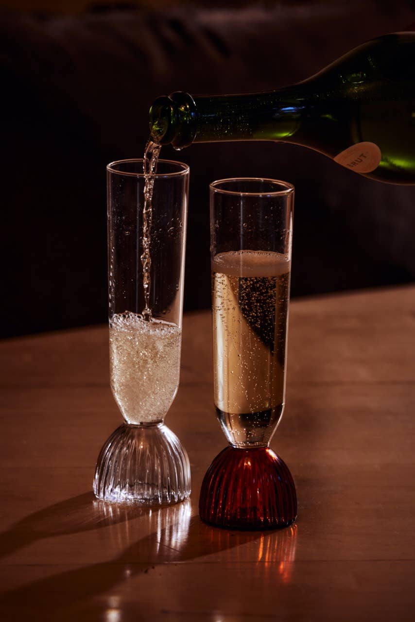 Amber Kairos Champagne Flute | Set of 2 - Curated Home Decor