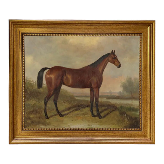 A Bay Hunter Framed Oil Painting on Canvas