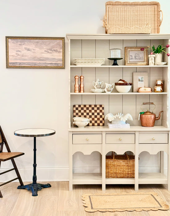 Vintage Refinished Master Craft Pine Hutch in Stone Hearth by Benjamin Moore