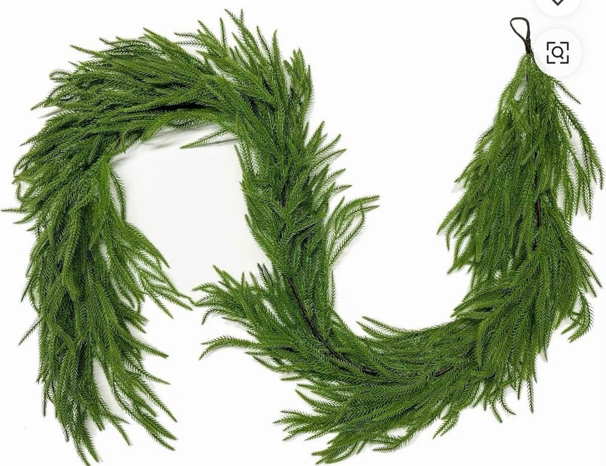 
                  
                    Real Touch Norfolk Pine Garland – 9 ft - Curated Home Decor
                  
                