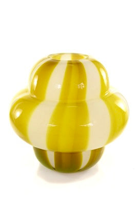 Yellow Striped Swirl Vase