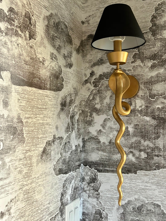 Antique Gold Snake Wall Light Sconce Black