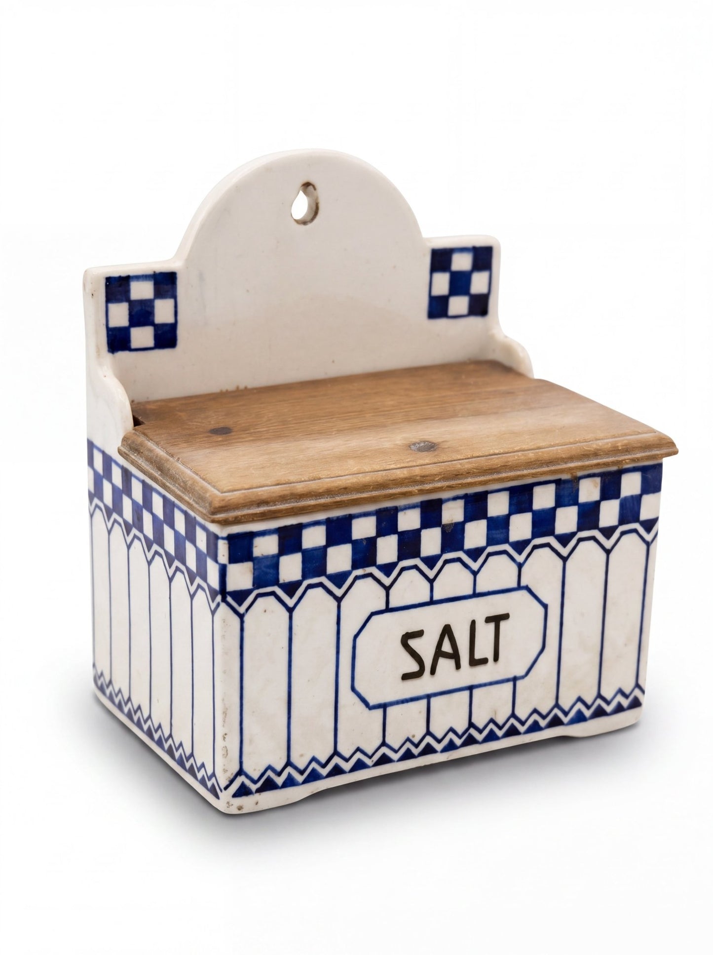 Vintage Blue & White SALT Wall Box - Curated Home Decor
