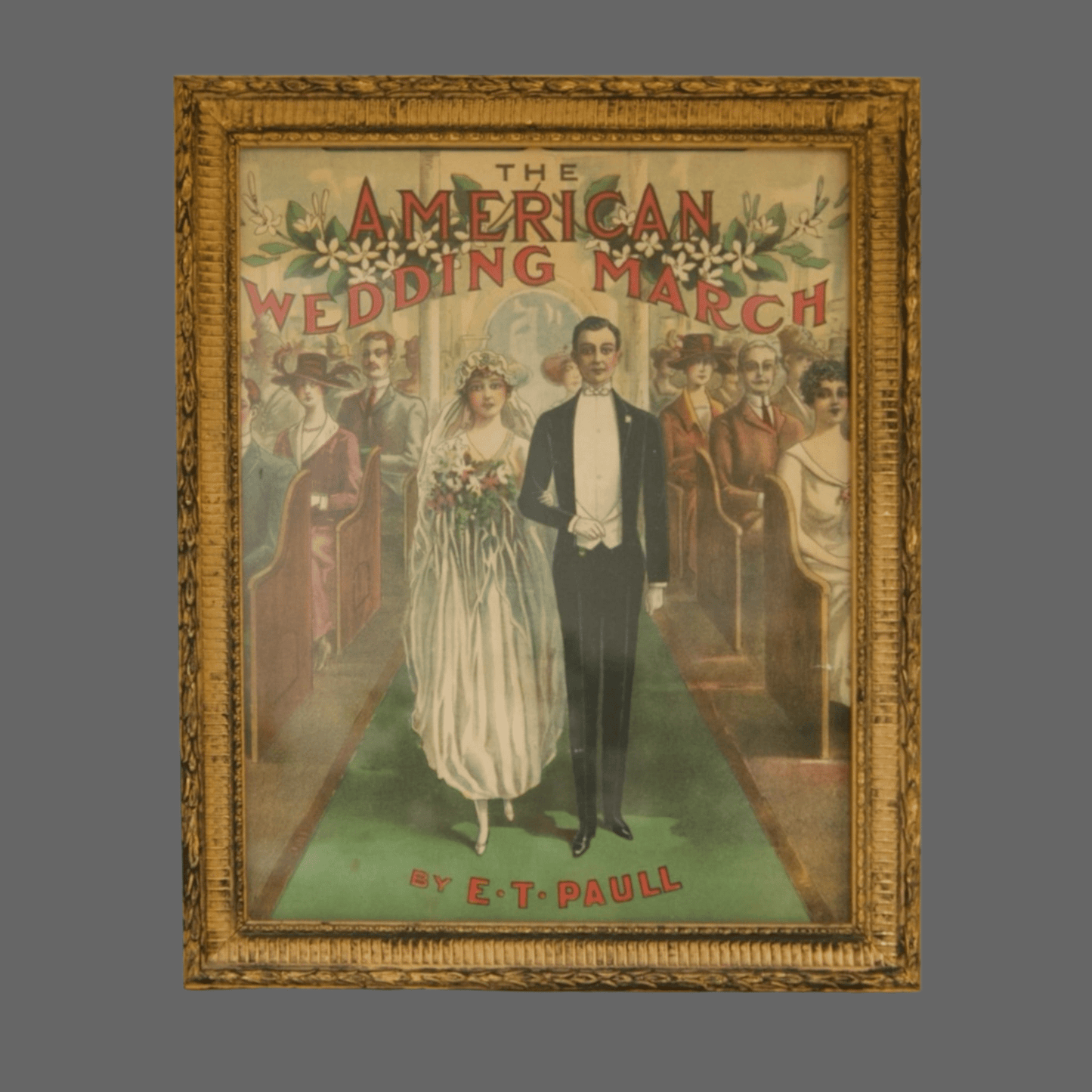 
                  
                    Vintage Framed Wedding March Poster, 1918 Gilt Gold Art - Curated Home Decor
                  
                