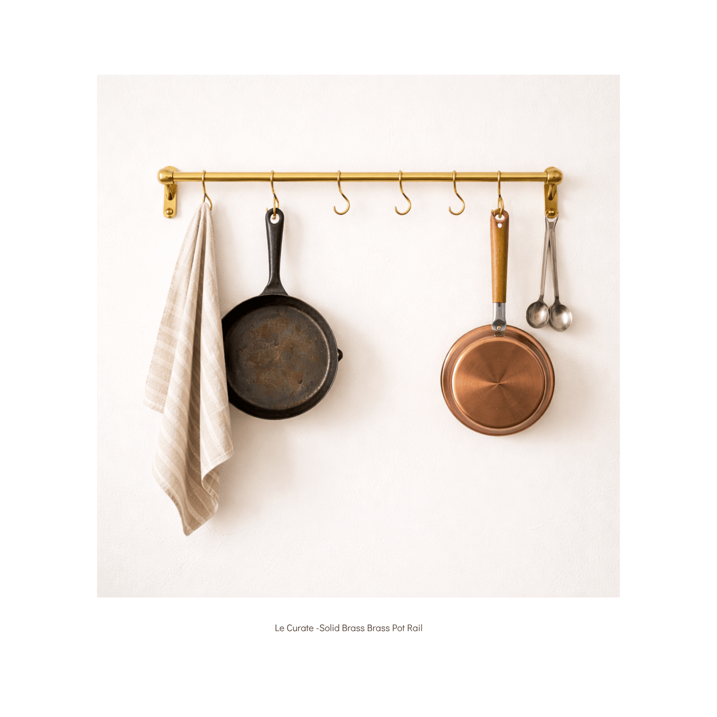 
                  
                    Solid Brass Hanging Pot Rail with Hooks - Curated Home Decor
                  
                