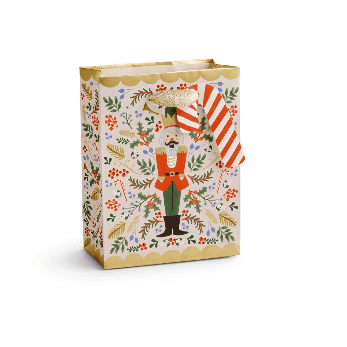
                  
                    Rifle Paper Co. Nutcracker Sweets small gift bag with gold foil accents and cotton ribbon handles
                  
                