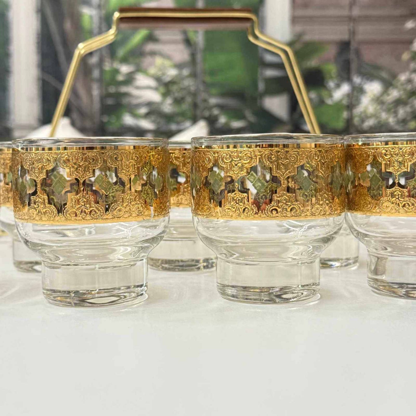 
                  
                    Mid - Century Cocktail Set with Handle – 6 Glasses + Caddy - Curated Home Decor
                  
                