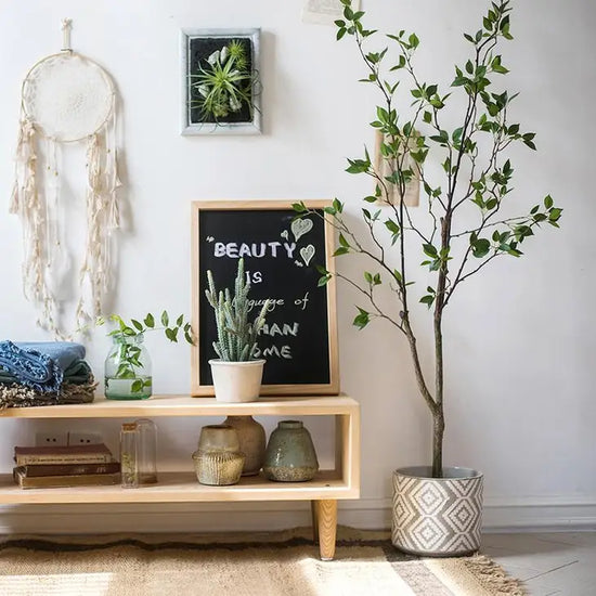 Faux Green Leaf Tree - Curated Home Decor