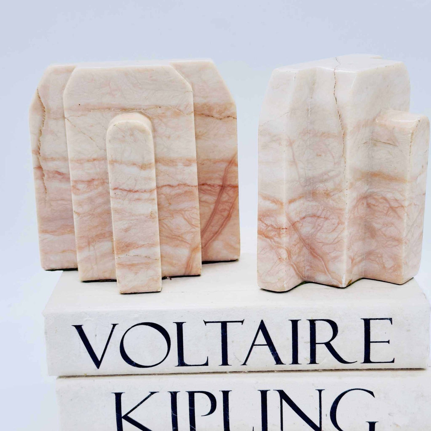 
                  
                    Vintage peach alabaster pair of bookends - Curated Home Decor
                  
                