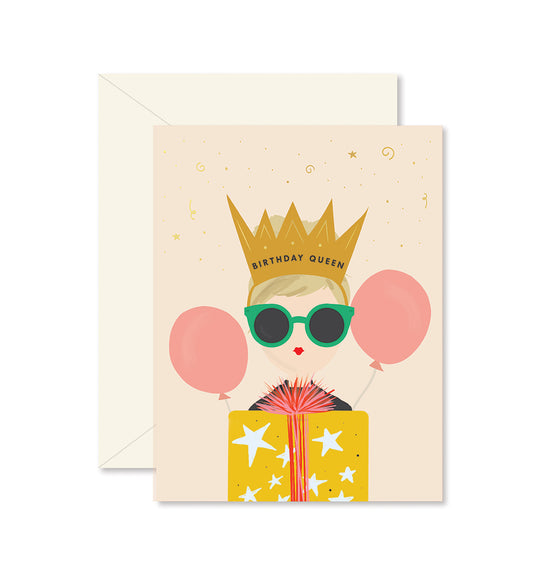 Birthday Queen Blonde Greeting Card