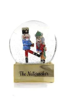 Glass Nutcracker Snow Globe with detailed festive nutcracker inside, handcrafted holiday decor by Cody Foster