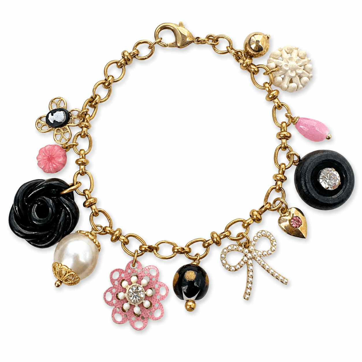 
                  
                    Repurposed Vintage Charm Bracelet - Curated Home Decor
                  
                