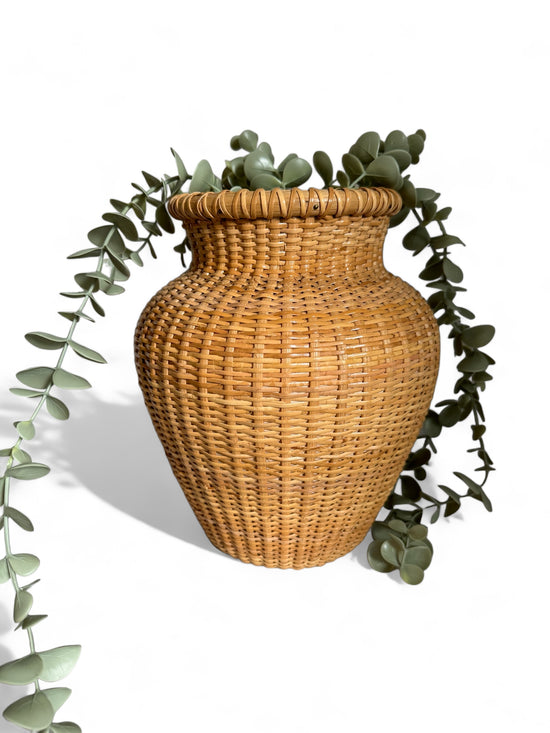 Vintage Rattan Vase