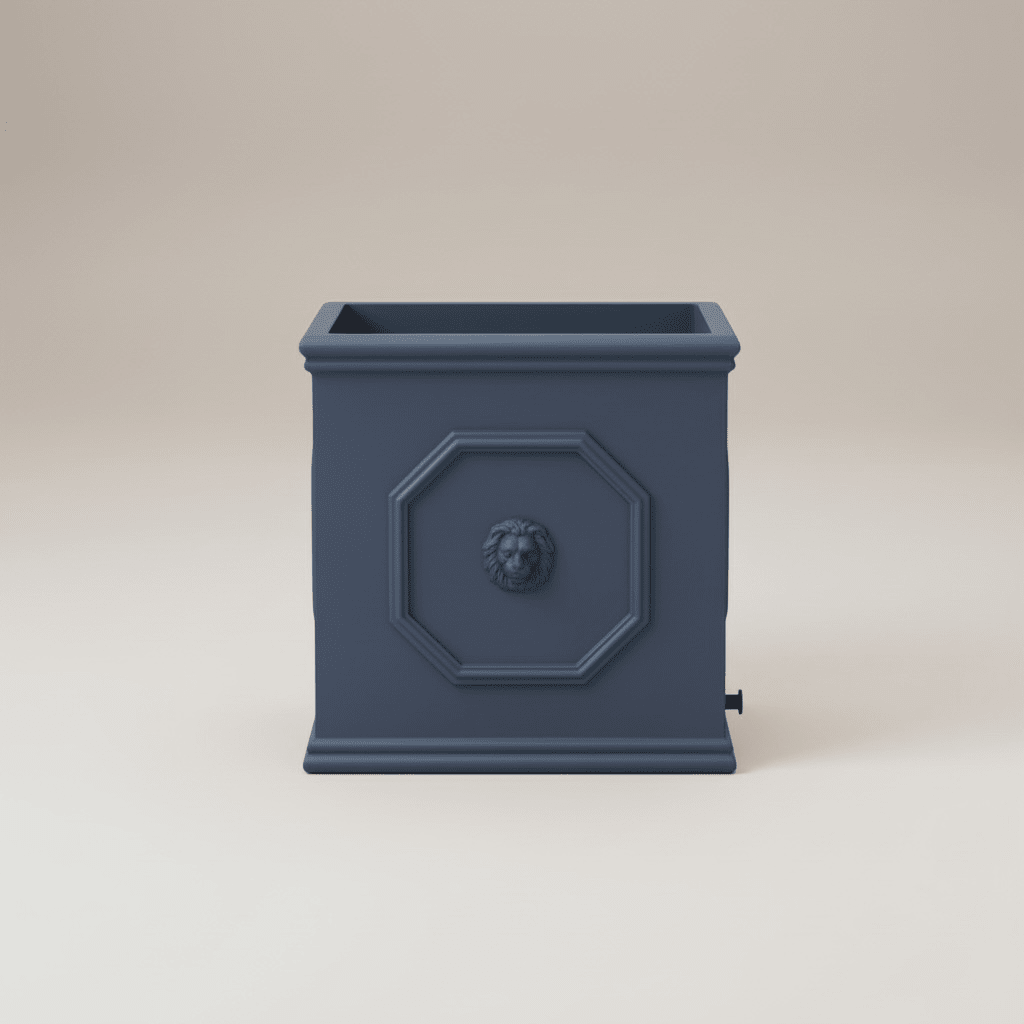 Lion Head Square Planter – Antique Gray - Curated Home Decor