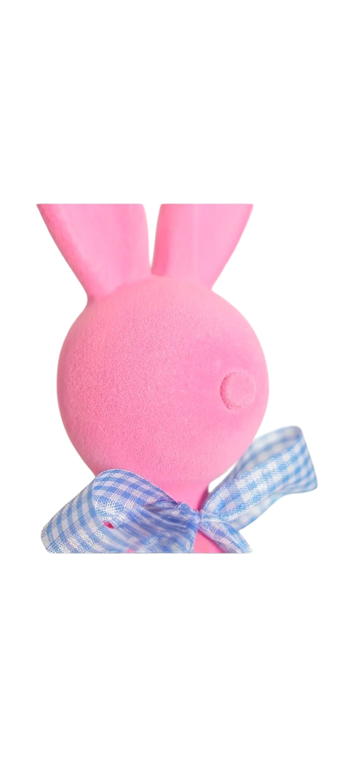 9" Assorted Resin Flocked Bunny with Bow