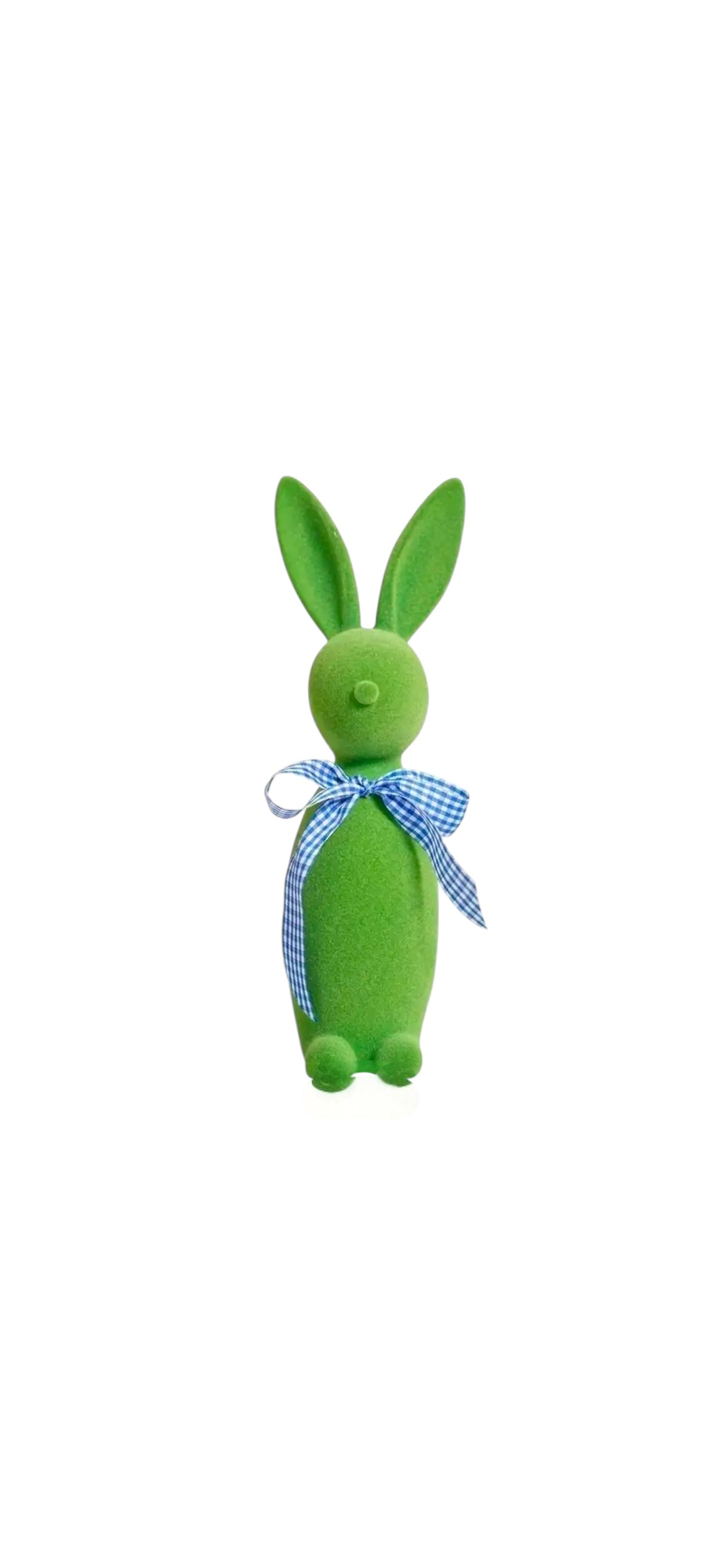 9" Assorted Flocked Bunny with Bow