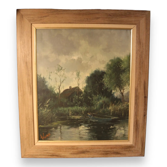 Vintage Landscape oil on Canvas Painting