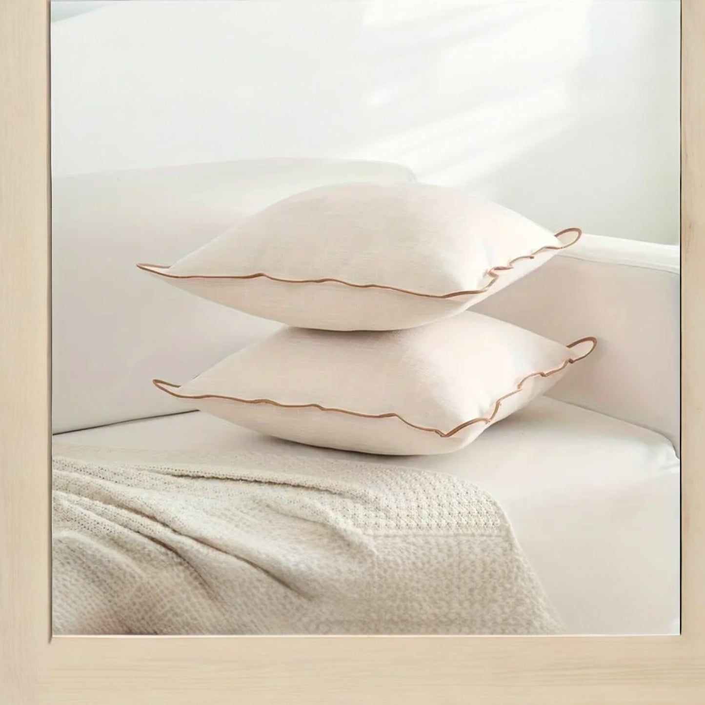 Scalloped Throw Pillow Set of 2 - Curated Home Decor