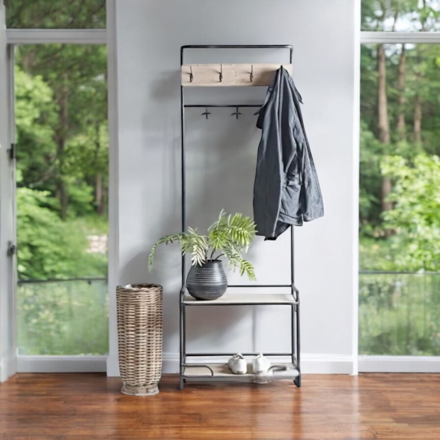 Multi-Functional Wicker Umbrella Stand and Storage Basket - Curated Home Decor