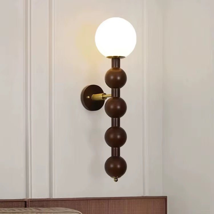 Wooden Stacked Ball Wall Sconce - Curated Home Decor
