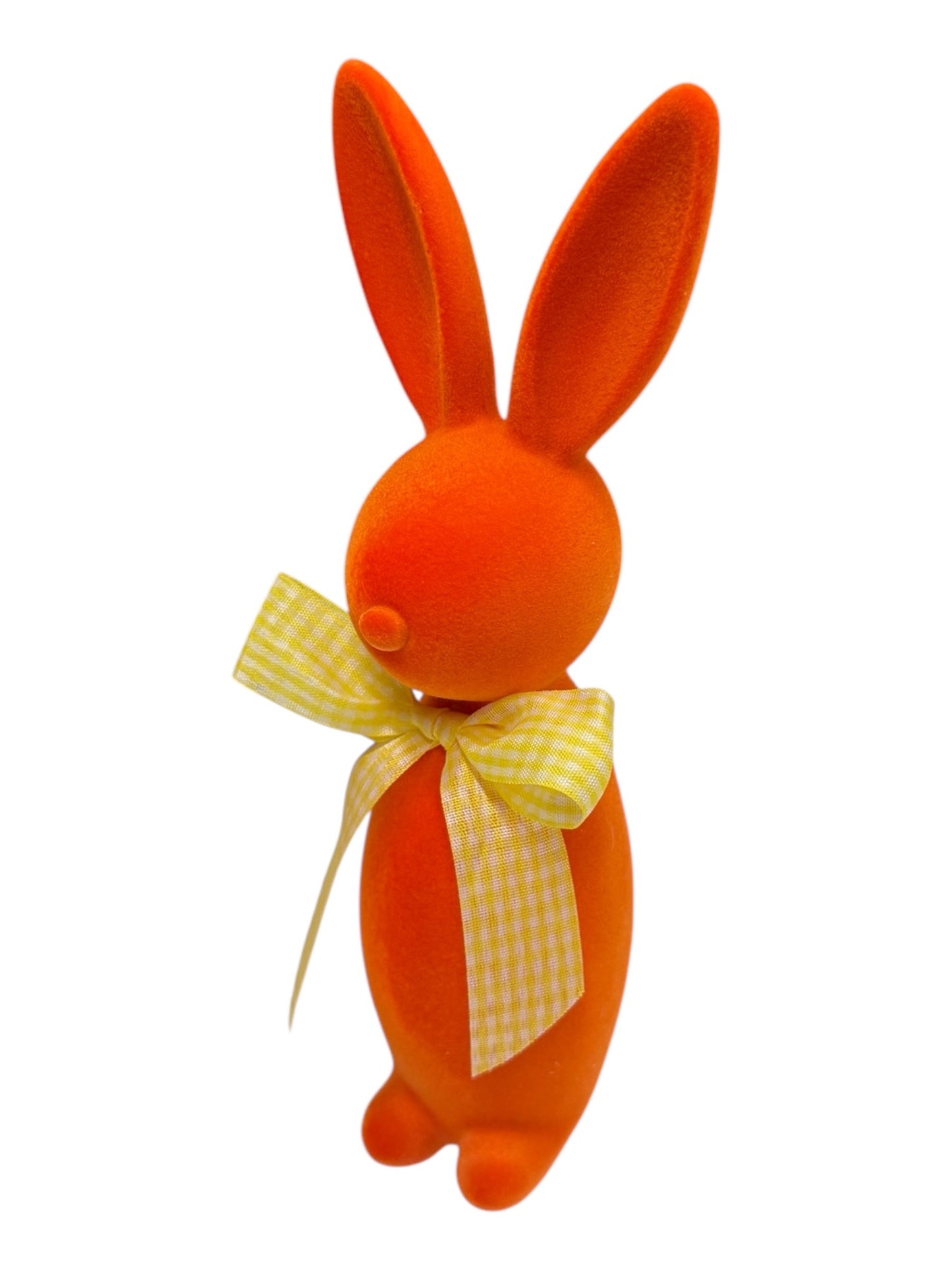 9" Assorted Resin Flocked Bunny with Bow