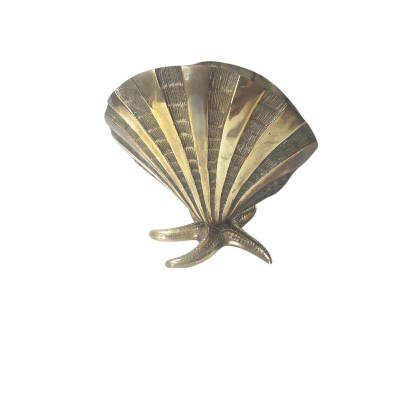 
                  
                    Brass Clam Sea Shell on Starfish Base Vintage Hollywood Regency MCM 7.5" - Curated Home Decor
                  
                