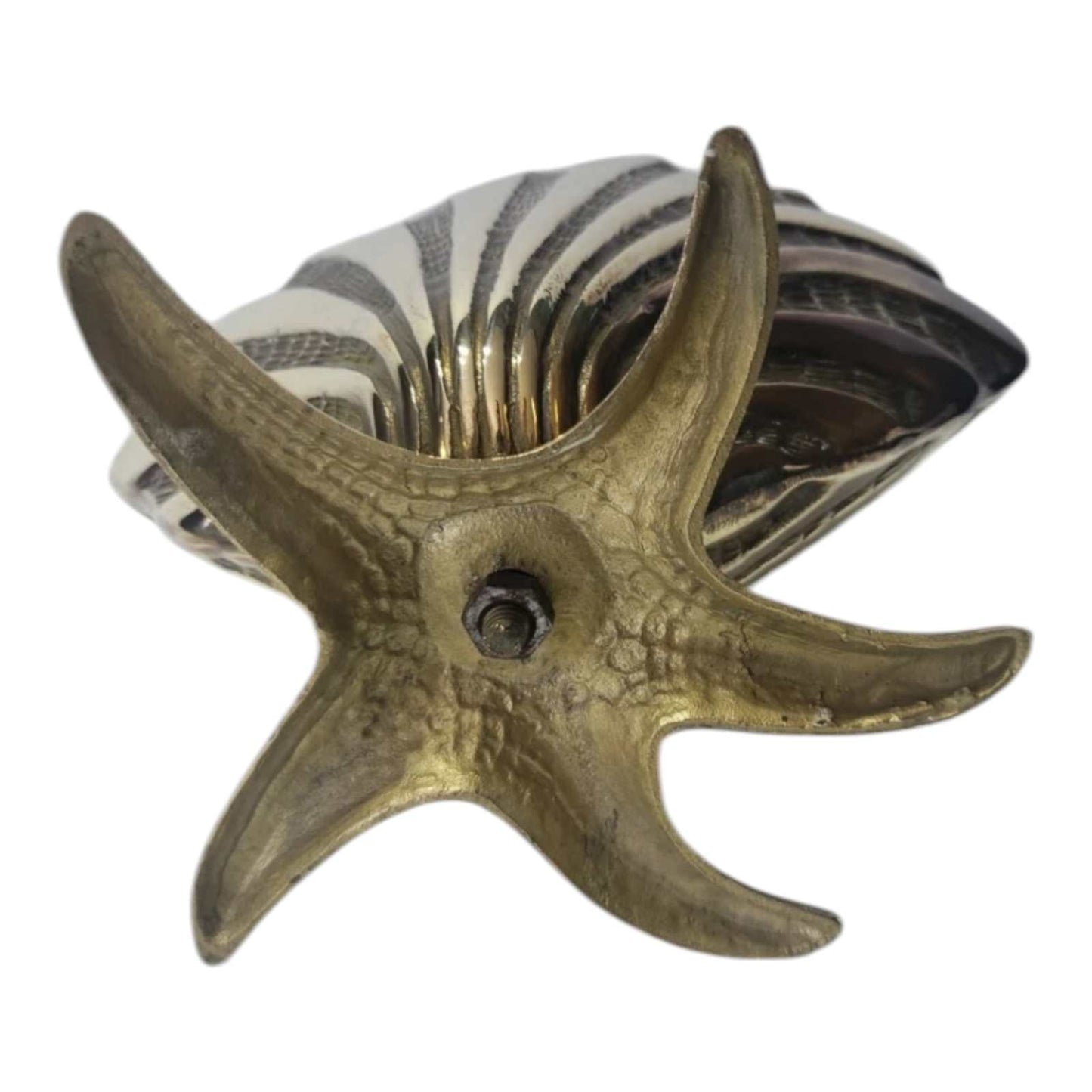 
                  
                    Brass Clam Sea Shell on Starfish Base Vintage Hollywood Regency MCM 7.5" - Curated Home Decor
                  
                