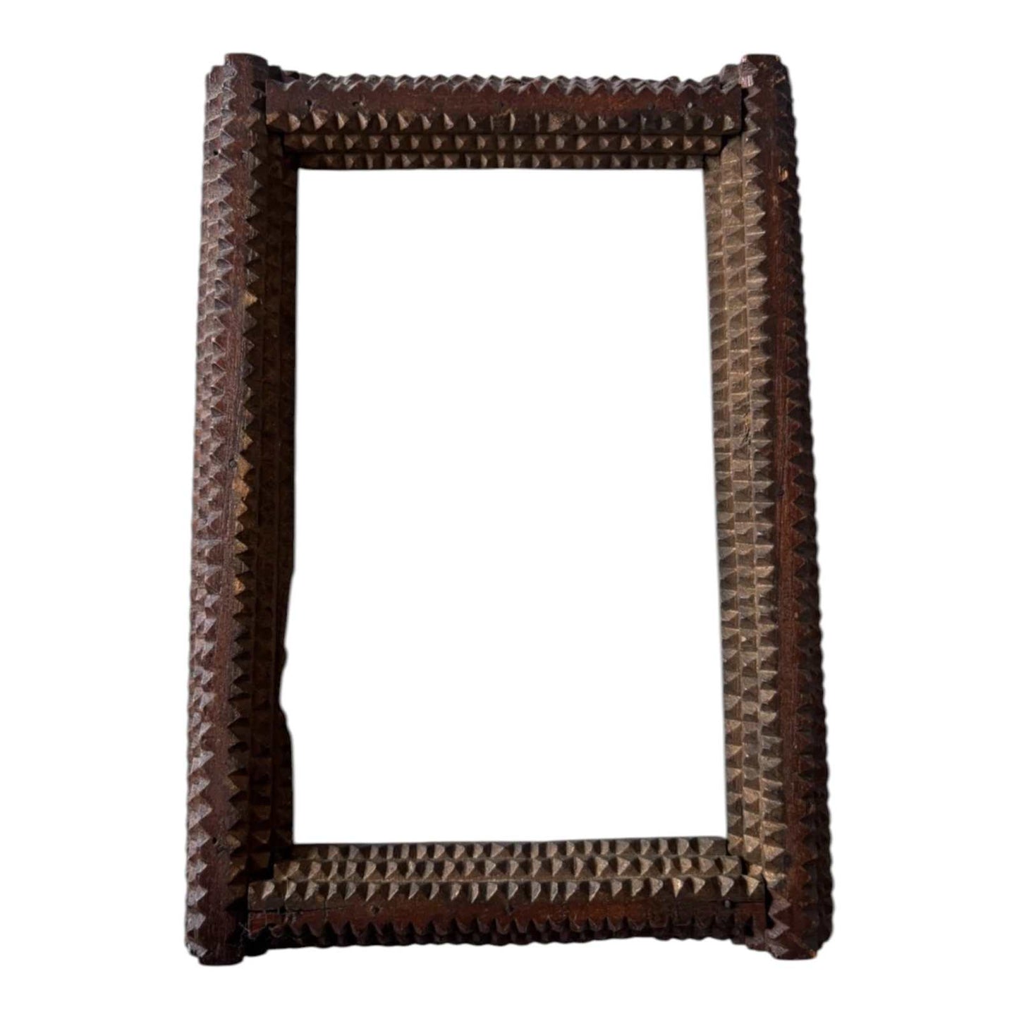 
                  
                    Antique Tramp Art Frame Multilayer Carved Wood 5.75" x 8" - Curated Home Decor
                  
                