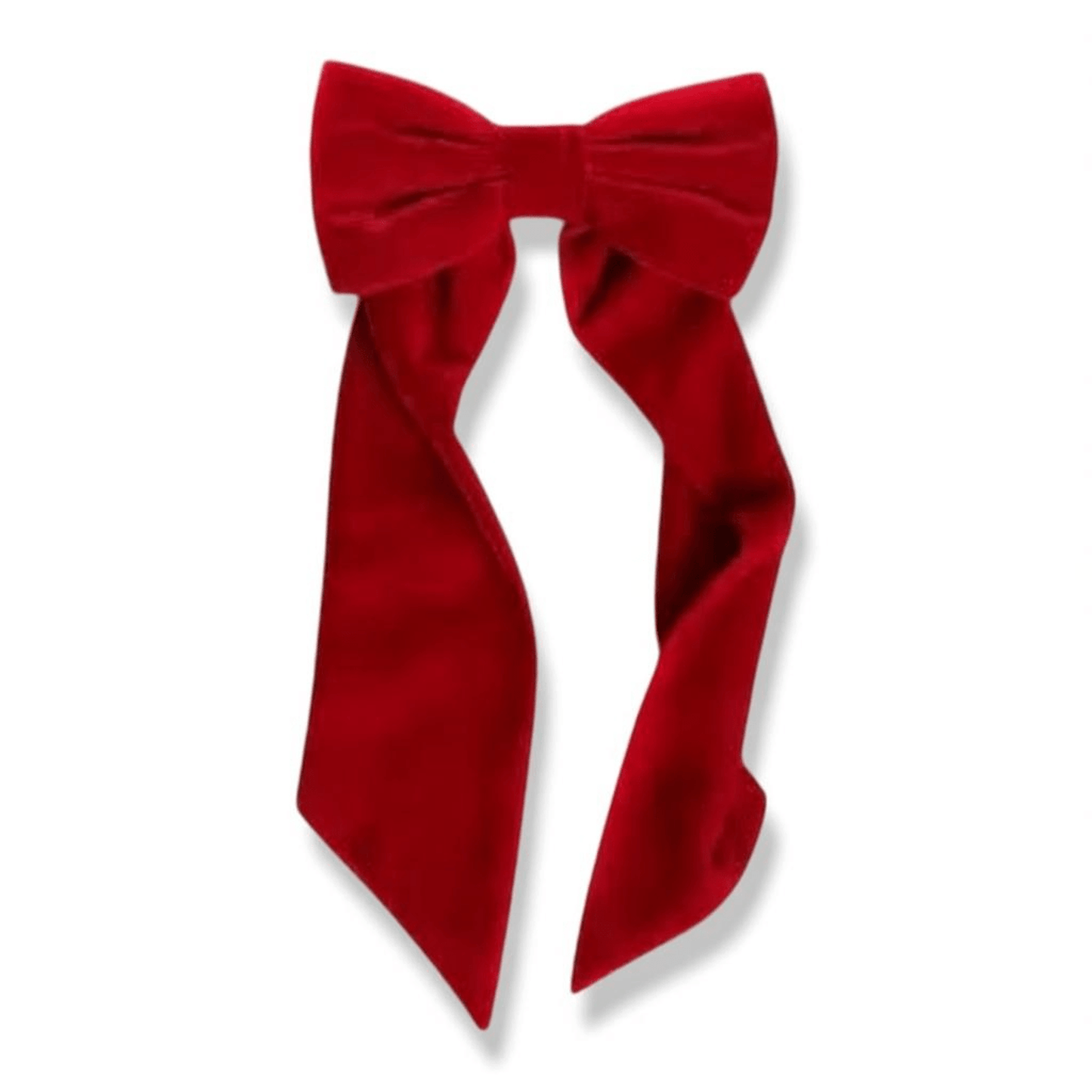 Red velvet bow tie ornament with hand-finished festive design by Cody Foster & Co.