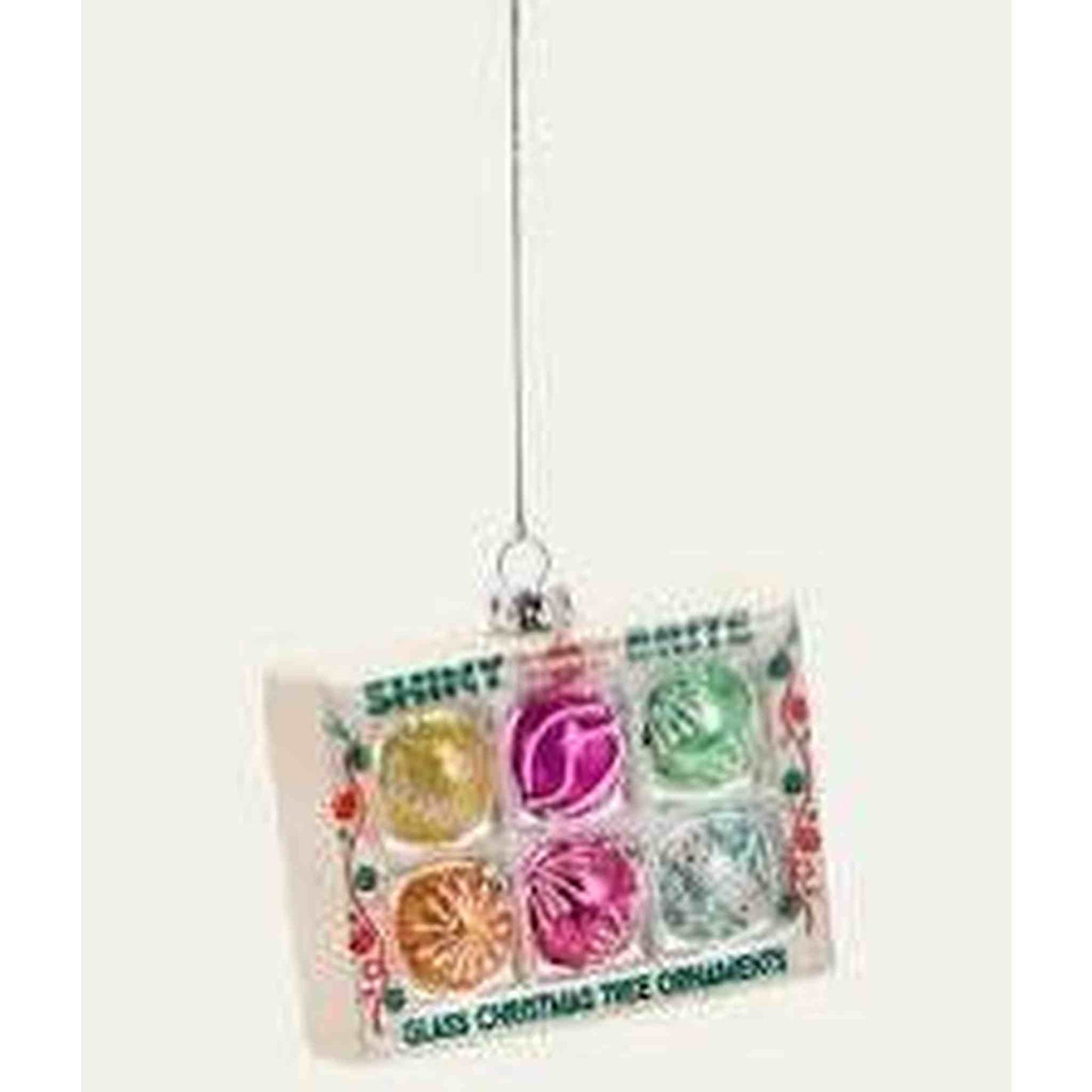 Shiny Brite Ornament vintage glass box with classic baubles holiday decoration