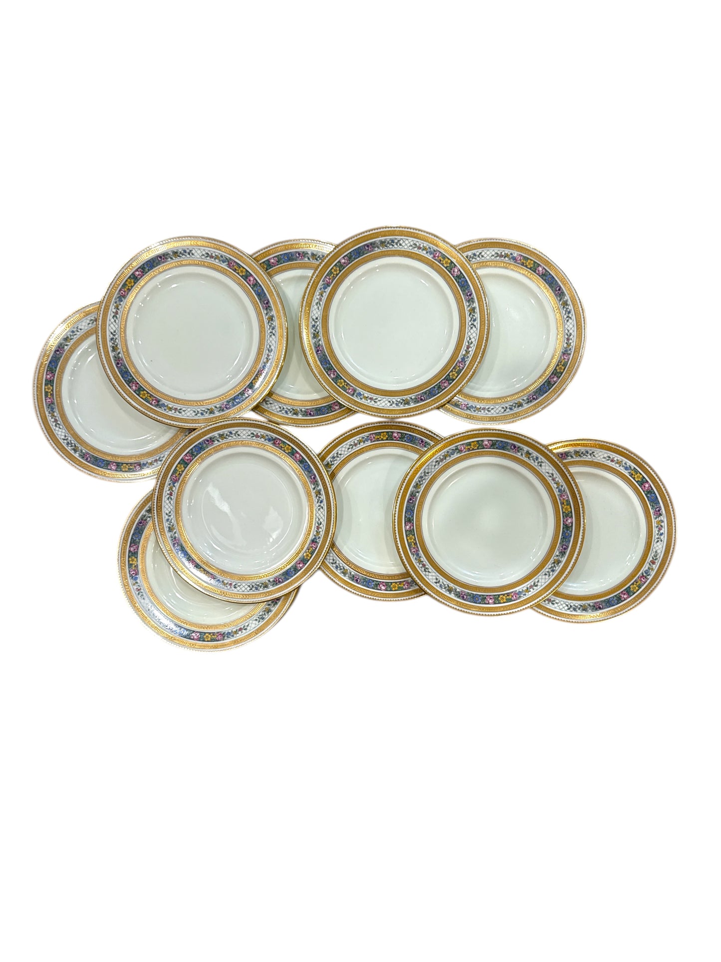 Vintage WH Grindley & Co Fine China Luncheon Plates“ Set of 10 - Curated Home Decor