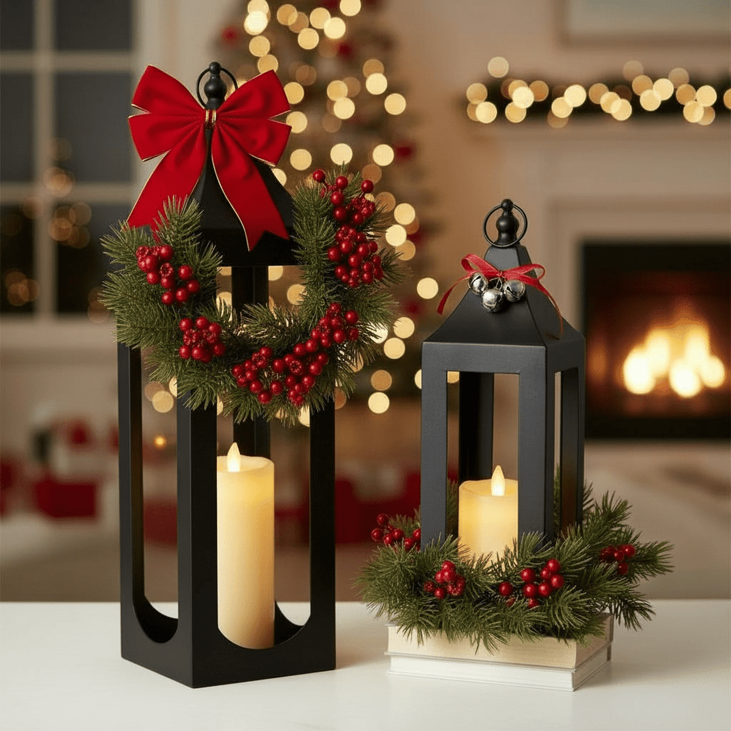 
                  
                    Black Iron Open - Frame Lanterns – Set of Two - Curated Home Decor
                  
                