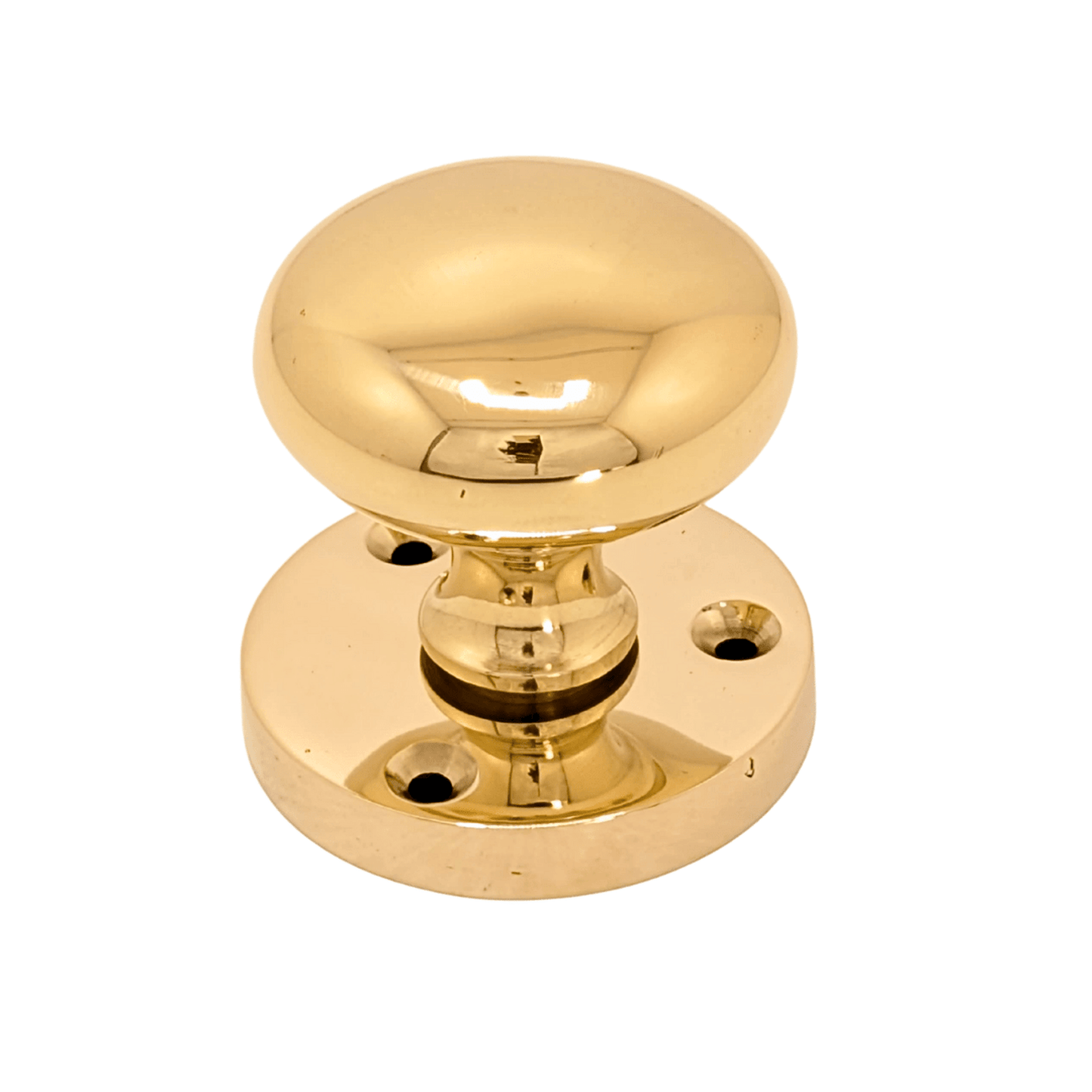 Brass Victorian Door Knob with lacquered finish and classic design for interior doors
