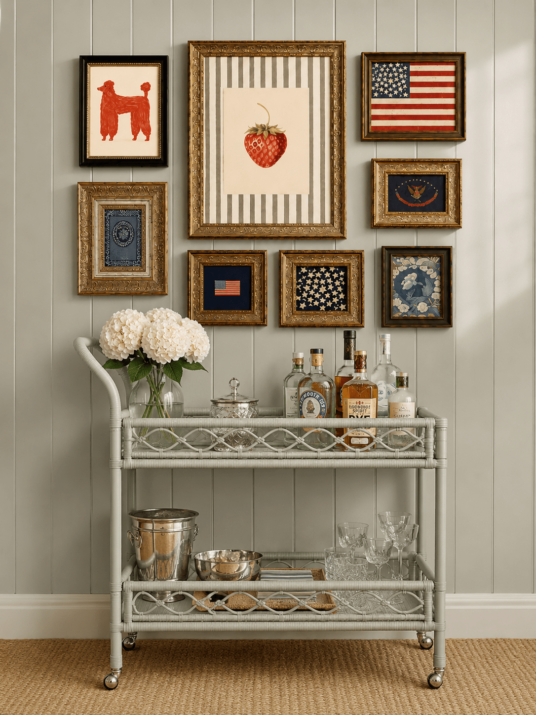 
                  
                    VIntage Rattan Bar Cart - Curated Home Decor
                  
                