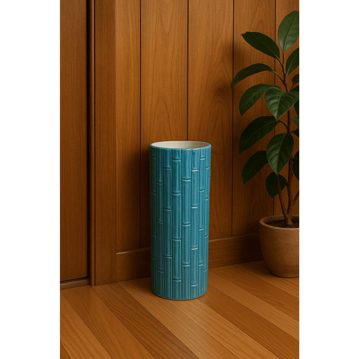 
                  
                    Vintage Blue Bamboo Umbrella Stand - Curated Home Decor
                  
                