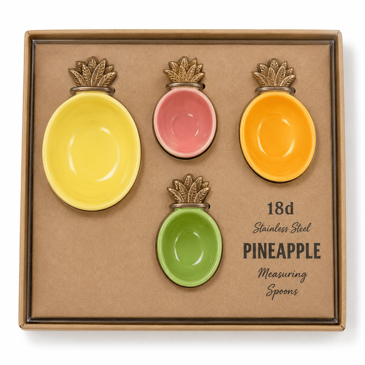 Pineapple Measuring Spoons – Boxed Set of 4 - Curated Home Decor